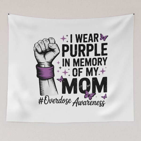 Item preview, I Wear Purple In Memory Of My Mom Overdose Awareness designed and sold by CookWorldLaughs.