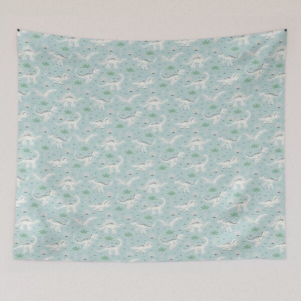 Item preview, Hand Drawn Cute Dinosaurs Kawaii Kids Nursery Decor In Powder Blue  designed and sold by EliveraDesigns.