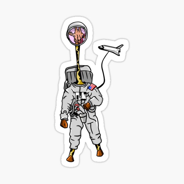 Item preview, Giraffe wearing a space suit Astronaut designed and sold by piedaydesigns.