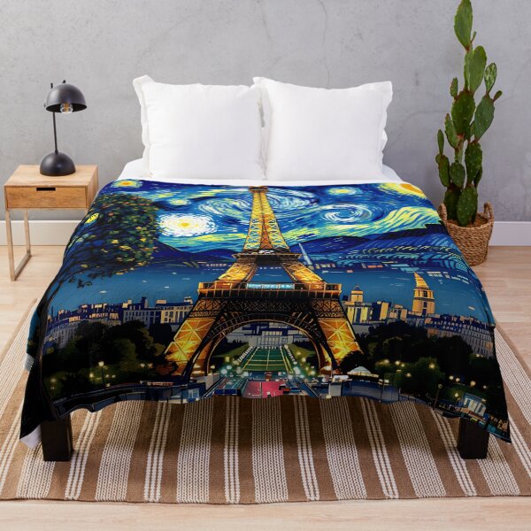Item preview, starry night at the Eiffel tower colorful abstract design designed and sold by SmashingDeals.