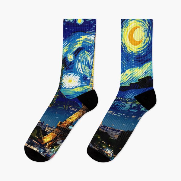 Item preview, starry night at the Eiffel tower colorful abstract design designed and sold by SmashingDeals.