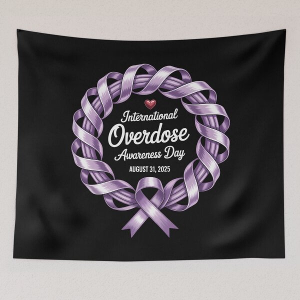 Item preview, Overdose Awareness Day 2025 Purple Ribbon In Memory designed and sold by CookWorldLaughs.