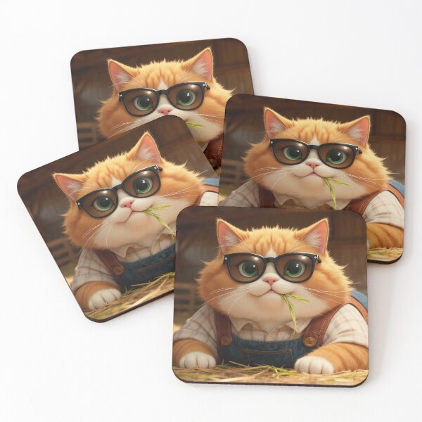 Item preview, Samson the Farmer Cat – Cute Fat Cat in Overalls designed and sold by SamsonCuteCat.
