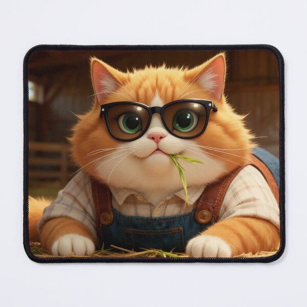 Item preview, Samson the Farmer Cat – Cute Fat Cat in Overalls designed and sold by SamsonCuteCat.