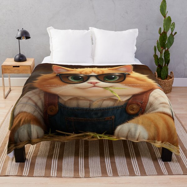 Item preview, Samson the Farmer Cat – Cute Fat Cat in Overalls designed and sold by SamsonCuteCat.