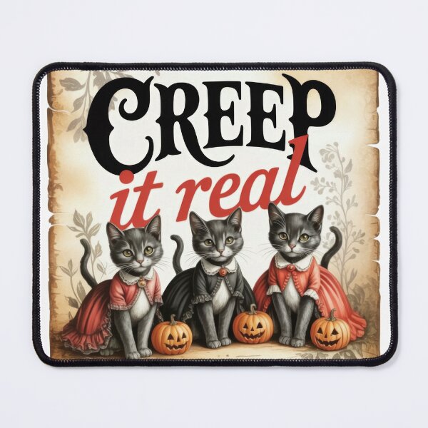 Item preview, Creep It Real – Retro Halloween Cats with Pumpkins T-Shirt designed and sold by AgnieszkaTees.