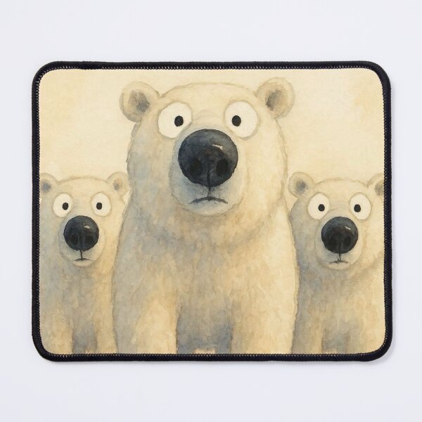 Item preview, Cute Polar Bear Family ' THe PoLaR BeaRS ' BY SHiRLeY MacARTHuR designed and sold by Shirley MacArthur Art.