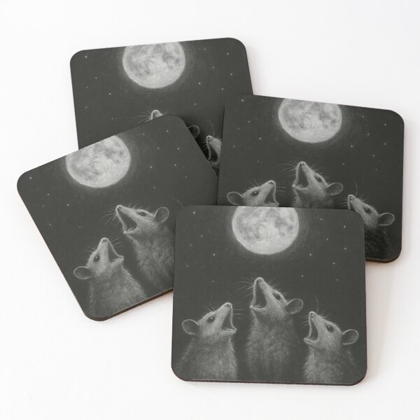 Item preview, Three Possum Moon Meme designed and sold by DemureArtsy.