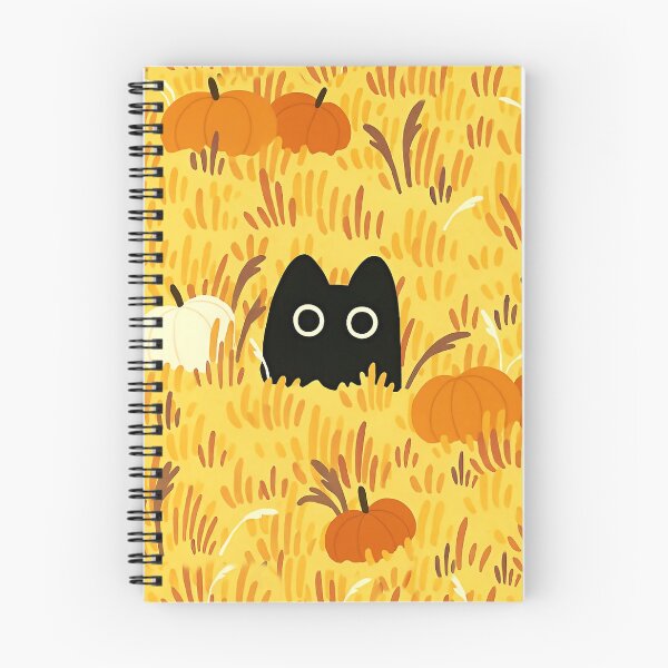 Item preview, Cute Black Cat in Pumpkin Field – Autumn Halloween Art designed and sold by BeebooDesign.