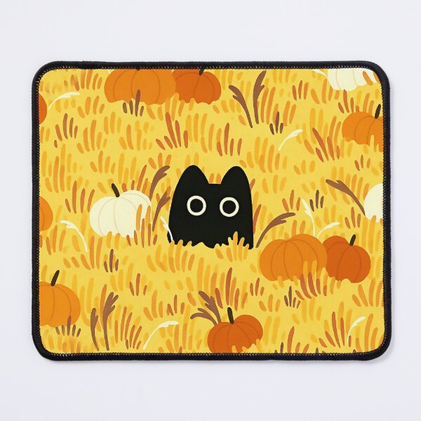 Item preview, Cute Black Cat in Pumpkin Field – Autumn Halloween Art designed and sold by BeebooDesign.
