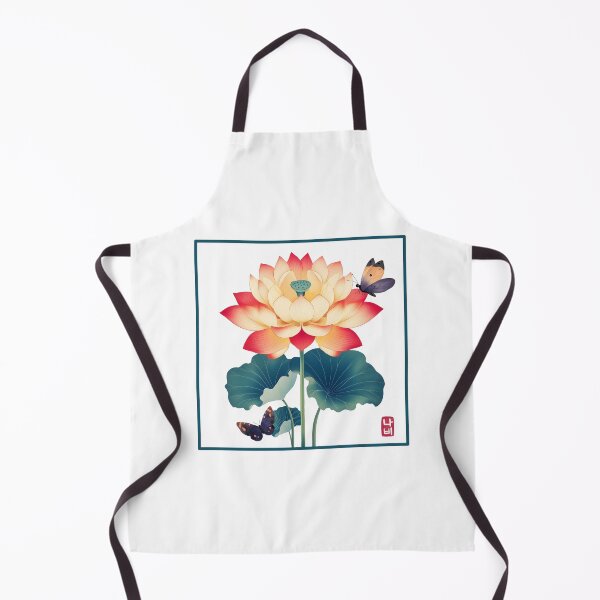 Item preview, Korean lotus flowers with butterflies designed and sold by Anicue.