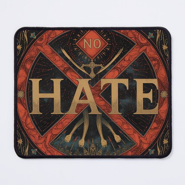 Item preview, Art Nouveau "No Hate" designed and sold by Edenglow Prints & Peculiars.