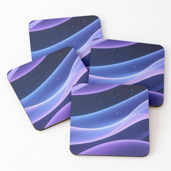 Item preview, Dreamy starry night sky with glowing purple and blue flowing waves creating smooth elegant cosmic abstract design designed and sold by Mimoshi ⭐⭐⭐⭐⭐.