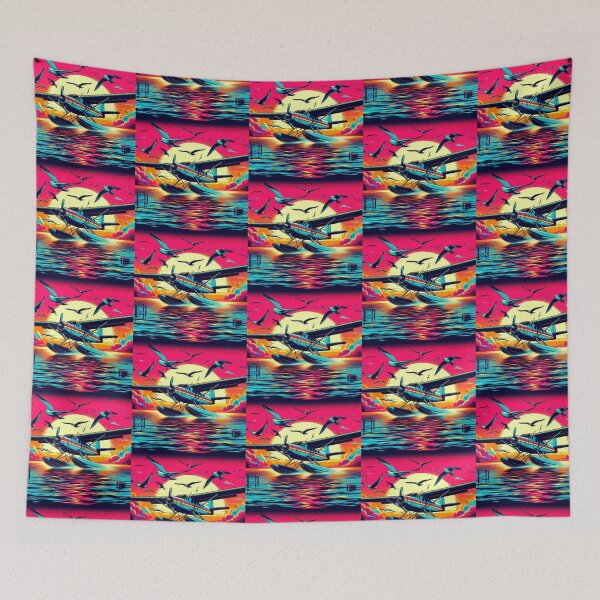 Item preview, Sea Plane and flying seagulls designed and sold by Dogandesighn.
