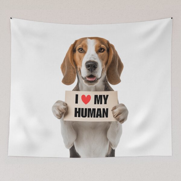 Item preview, Cute Treeing Walker Coonhound dog with Signboard I love my Human  designed and sold by LazyOwlStore.