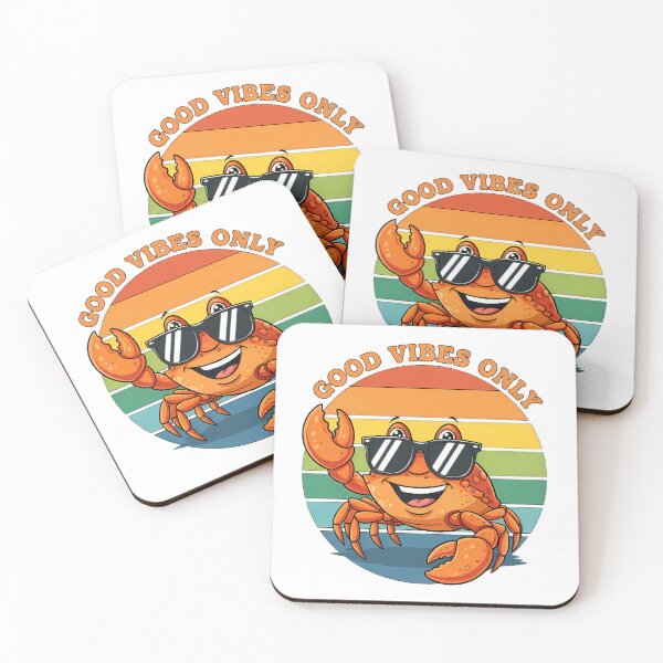 Item preview, Good Vibes Crab designed and sold by Linework Studio.