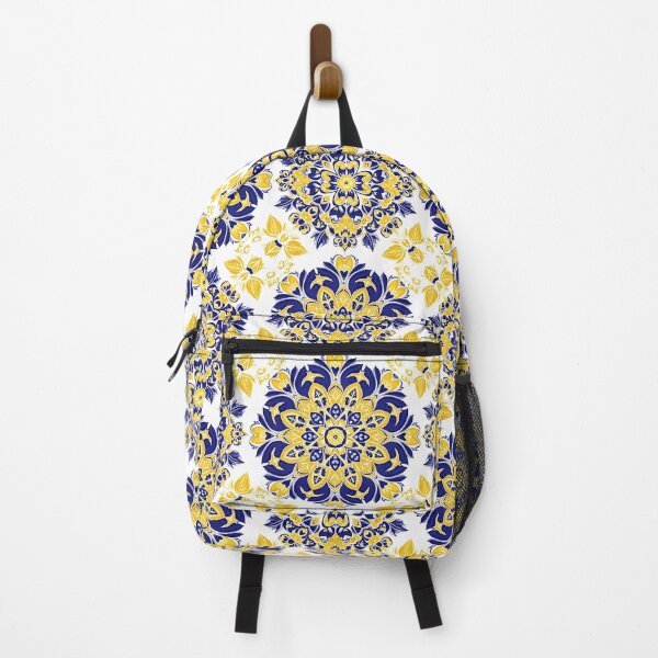 Item preview, Eastern European Folk Floral Seamless Pattern – Intricate Navy & Golden Motifs designed and sold by VelloomStore.
