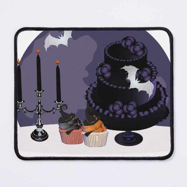 Item preview, Table with Halloween pastries - layer cake - purple - dark background designed and sold by AdelineBoutique.