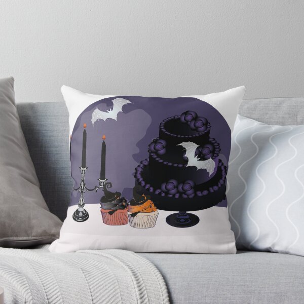 Item preview, Table with Halloween pastries - layer cake - purple - dark background designed and sold by AdelineBoutique.