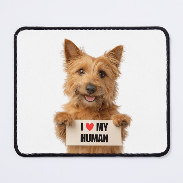 Item preview, Cute Australian Terrier dog with Signboard I love my Human  designed and sold by LazyOwlStore.