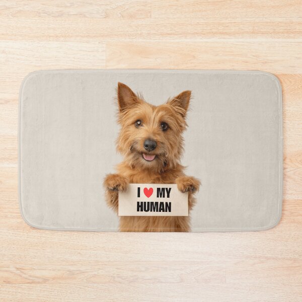 Item preview, Cute Australian Terrier dog with Signboard I love my Human  designed and sold by LazyOwlStore.