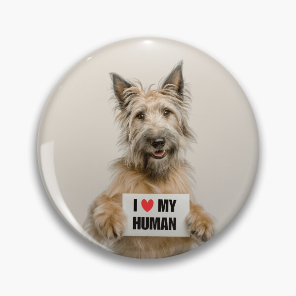 Item preview, Cute Berger Picard dog with Signboard I love my Human  designed and sold by LazyOwlStore.