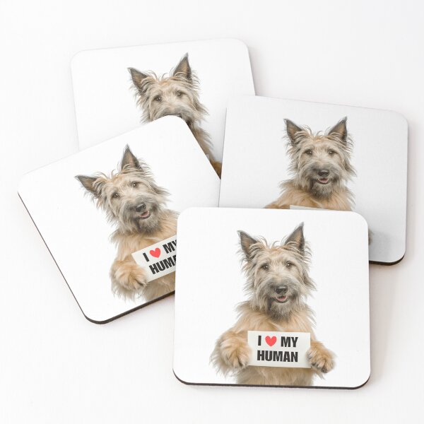 Item preview, Cute Berger Picard dog with Signboard I love my Human  designed and sold by LazyOwlStore.