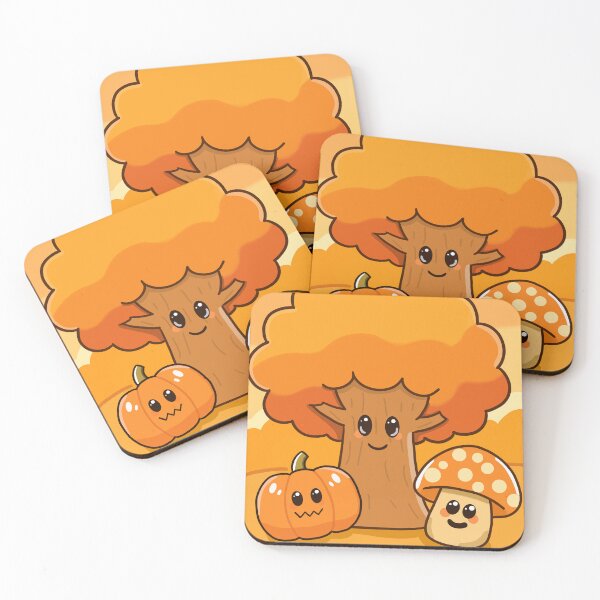 Item preview, 3 Friends, Pumpkin, Tree, Mushroom designed and sold by TineHunterArt.