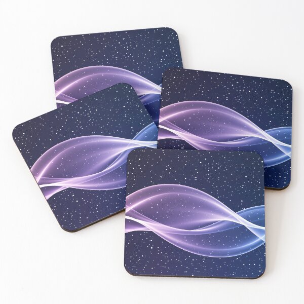 Item preview, Cosmic starry night sky with glowing pink and blue wave light trails abstract background designed and sold by Mimoshi ⭐⭐⭐⭐⭐.