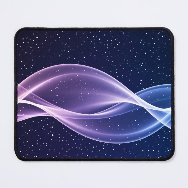 Item preview, Cosmic starry night sky with glowing pink and blue wave light trails abstract background designed and sold by Mimoshi ⭐⭐⭐⭐⭐.