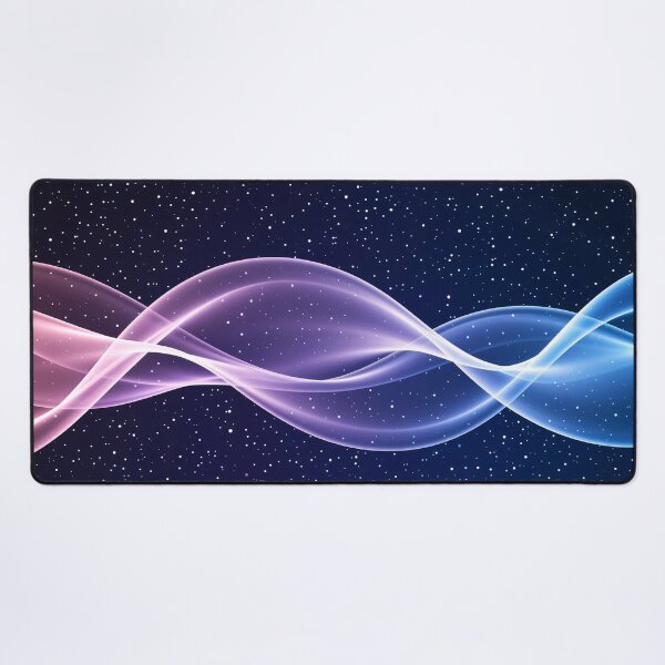 Item preview, Cosmic starry night sky with glowing pink and blue wave light trails abstract background designed and sold by Mimoshi ⭐⭐⭐⭐⭐.