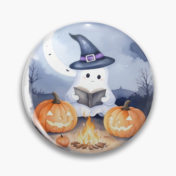 Item preview, Little Halloween ghost reads to pumpkins from book designed and sold by LiskoDesign.