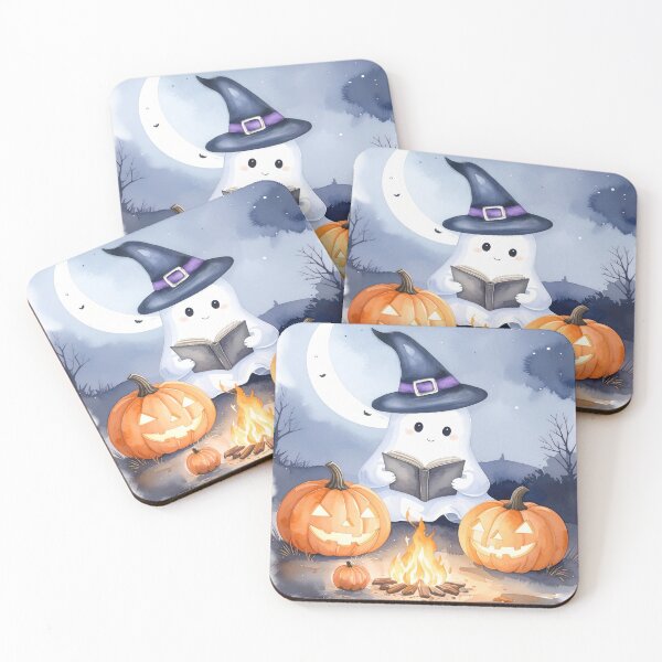 Item preview, Little Halloween ghost reads to pumpkins from book designed and sold by LiskoDesign.