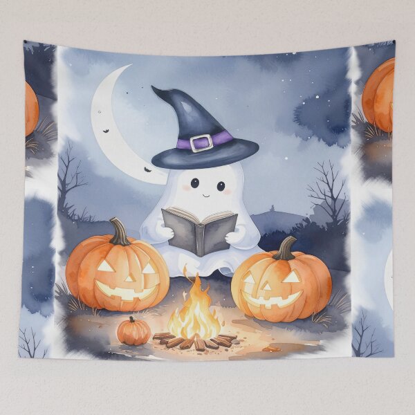 Item preview, Little Halloween ghost reads to pumpkins from book designed and sold by LiskoDesign.