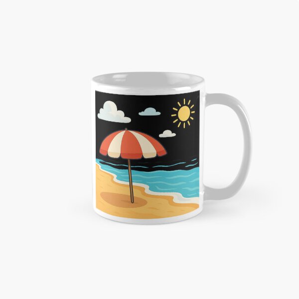 Artikelvorschau, Sommer-Strand mit Sonnenschirm – Cartoon Illustration entworfen und verkauft von Malak Studio .