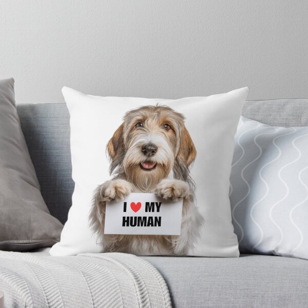 Item preview, Cute Petit Basset Griffon Vendéen dog with Signboard I love my Human  designed and sold by LazyOwlStore.