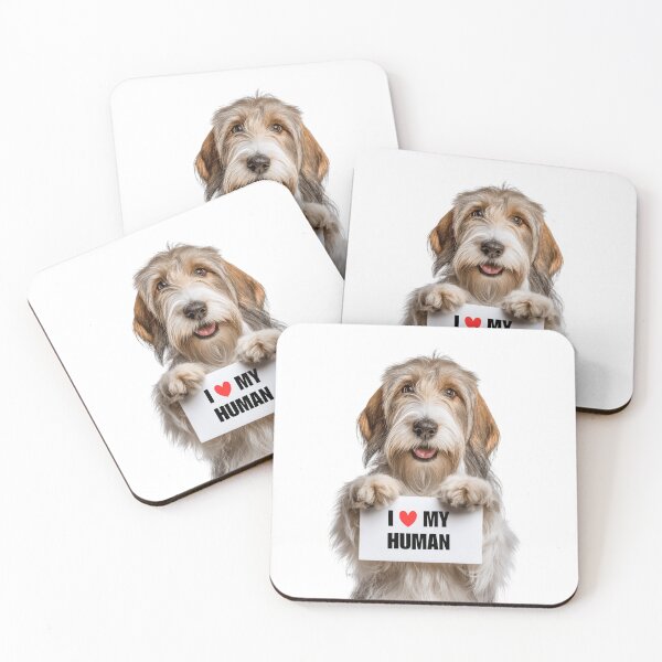 Item preview, Cute Petit Basset Griffon Vendéen dog with Signboard I love my Human  designed and sold by LazyOwlStore.