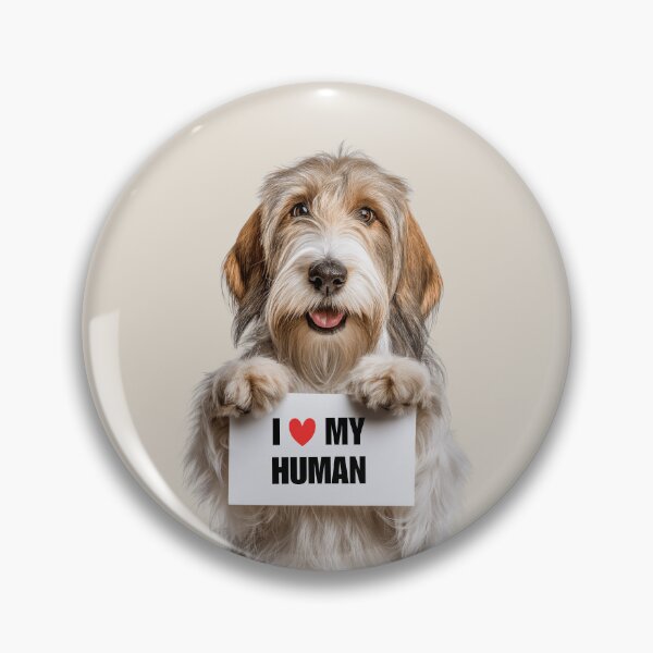 Item preview, Cute Petit Basset Griffon Vendéen dog with Signboard I love my Human  designed and sold by LazyOwlStore.