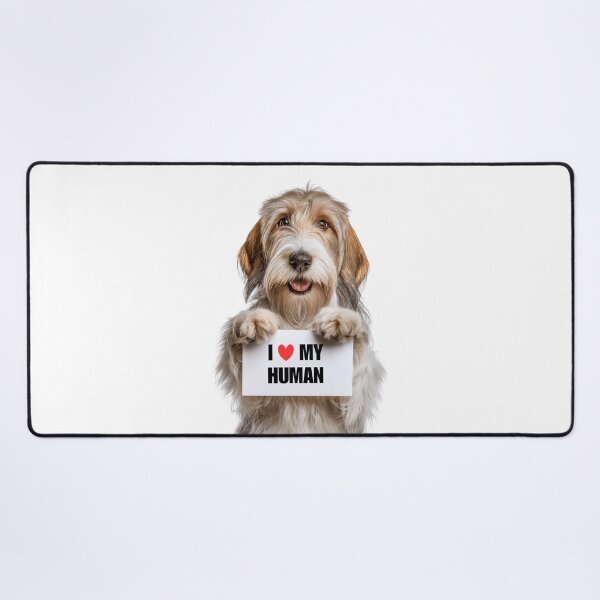 Item preview, Cute Petit Basset Griffon Vendéen dog with Signboard I love my Human  designed and sold by LazyOwlStore.