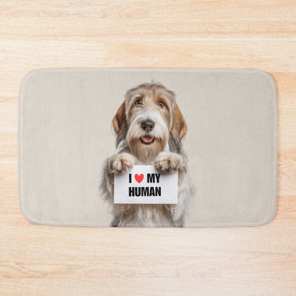 Item preview, Cute Petit Basset Griffon Vendéen dog with Signboard I love my Human  designed and sold by LazyOwlStore.