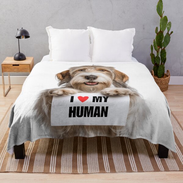 Item preview, Cute Petit Basset Griffon Vendéen dog with Signboard I love my Human  designed and sold by LazyOwlStore.
