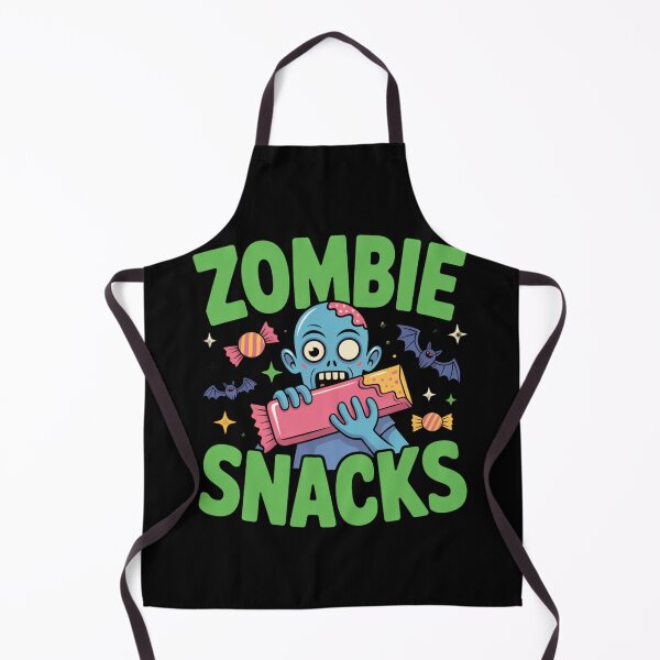 Aperçu de l'œuvre Snacks zombies : Ce t-shirt amusant et coloré revisite avec humour le classique zombie. Pour les fêtes d'Halloween. créée et vendue par Camel & Quirk.
