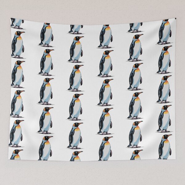 Item preview, King Penguin Illustration – Elegant Hand-Drawn Bird Artwork designed and sold by Royalsticker.
