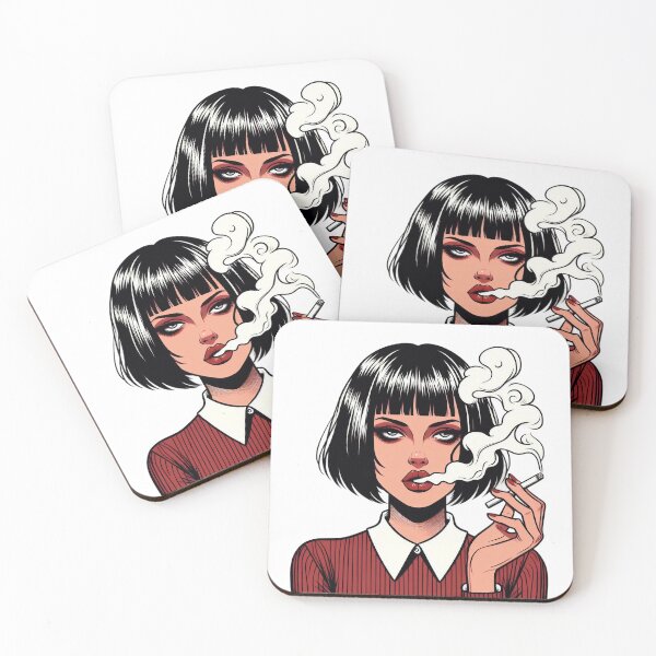 Item preview, Femme Fatale Smoking Retro Pop Art Portrait. designed and sold by Spark2Seduction.
