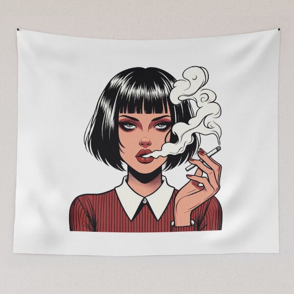 Item preview, Femme Fatale Smoking Retro Pop Art Portrait. designed and sold by Spark2Seduction.