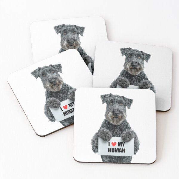 Item preview, Cute Kerry Blue Terrier dog with Signboard I love my Human  designed and sold by LazyOwlStore.