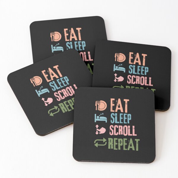 Item preview, Eat Sleep Scroll Repeat - Funny Lazy Day  designed and sold by Whisky1111.