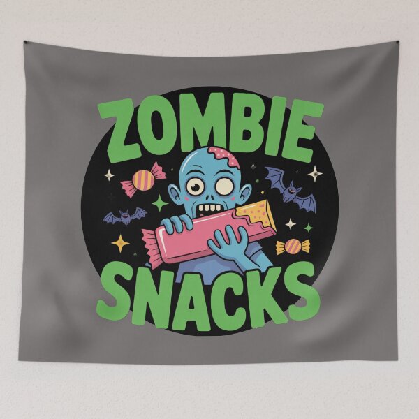 Item preview, Candy Over Brains: This fun and vibrant T-shirt design is a hilarious take on the classic zombie. For the Halloween Festive Season designed and sold by Grang Art Artistic Designs.