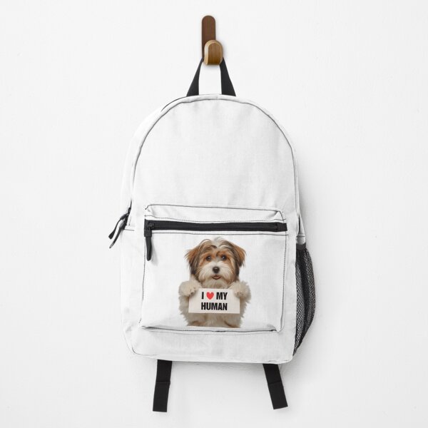 Item preview, Cute Löwchen dog with Signboard I love my Human designed and sold by LazyOwlStore.