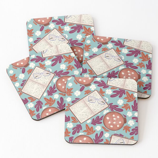 Item preview, Cozy Fall – Books, Hot Cocoa, Glasses, and Autumn Florals designed and sold by JVCreative.